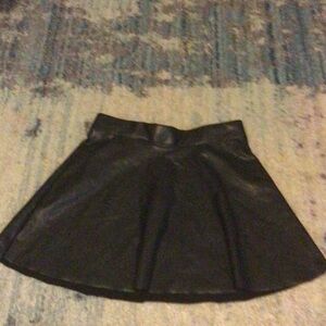 Girls black leather skirt size small